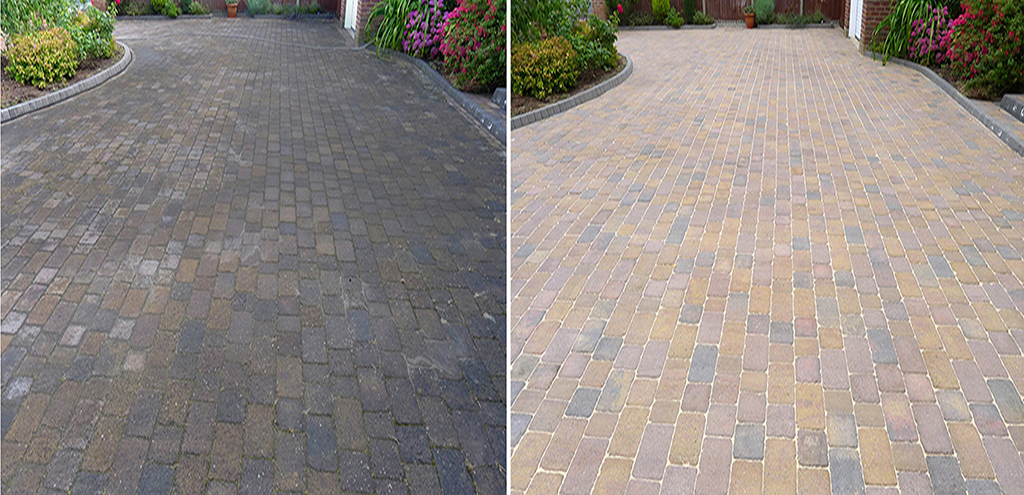 Block paving driveway cleaning in Bournemouth